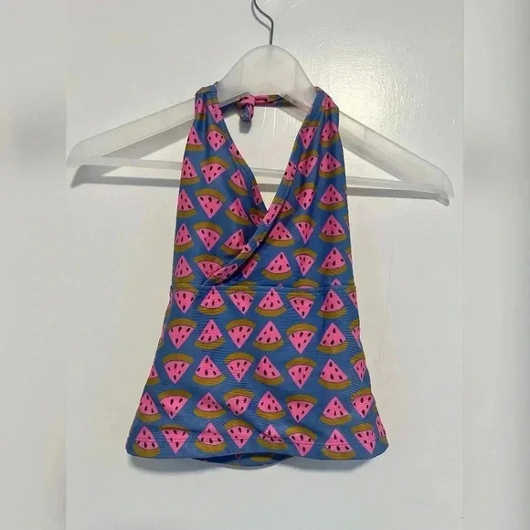 Tea Collection girls Tie-Tankini Watermelon Pink Swim Set - Picture 2 of 7